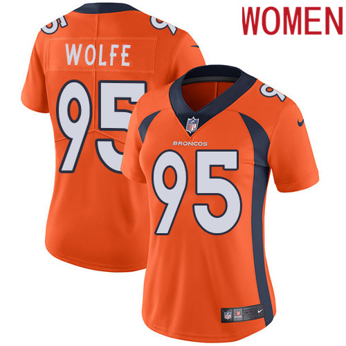 2019 Women Denver Broncos #95 Wolfe orange Nike Vapor Untouchable Limited NFL Jersey